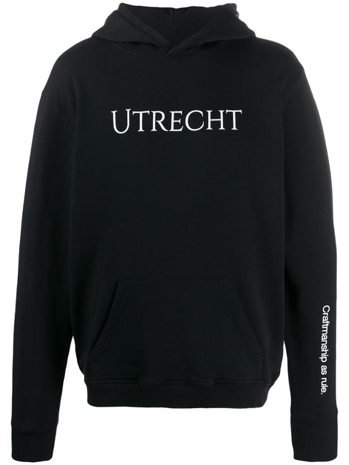 Diadora Slogan Print Hoodie - Black