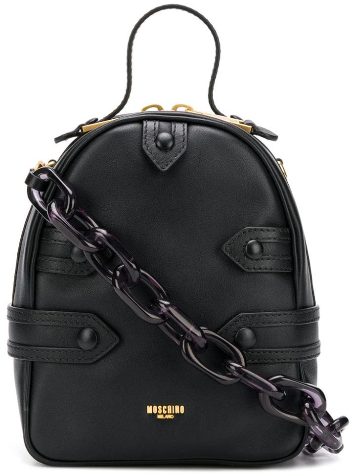 Moschino Buckled Backpack - Black