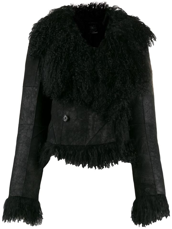 Ann Demeulemeester Fur-lined Slim-fit Jacket - Black