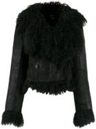 Ann Demeulemeester Fur-lined Slim-fit Jacket - Black