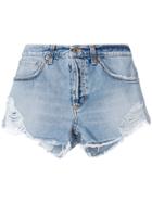 Dondup Frayed Denim Shorts - Blue