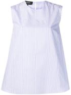 Rochas Striped Bow Top - Blue