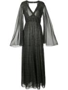 Dhela Printed And Metallic Threaded Dress - Black