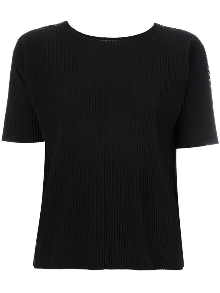 Issey Miyake Cauliflower Ribbed Crew Neck T-shirt - Black