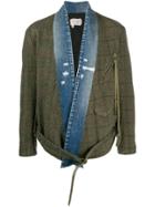 Greg Lauren Kimono Denim Tweed Jacket - Green