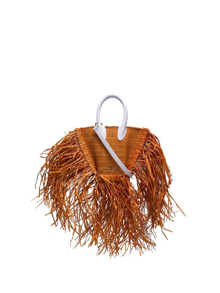Jacquemus Le Petit Baci Frayed Straw Bag - Brown