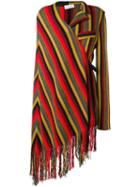 Sonia Rykiel Asymmetric Striped Cardigan - Brown