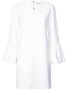 Tibi Ruffle Sleeve Shift Dress - White