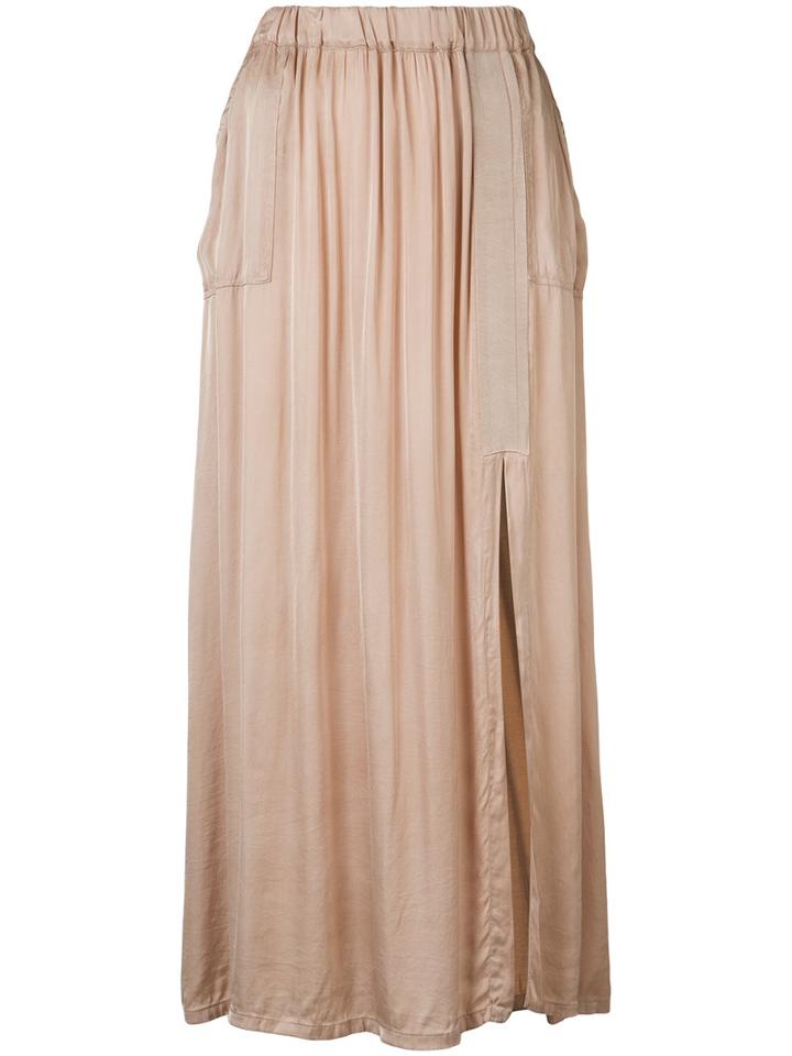 Raquel Allegra Patch Pocket Maxi Skirt, Women's, Size: 1, Nude/neutrals, Viscose/cotton