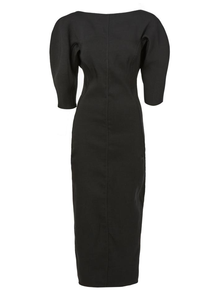 Rick Owens V-back Dress, Women's, Size: 40, Black, Silk/spandex/elastane/virgin Wool