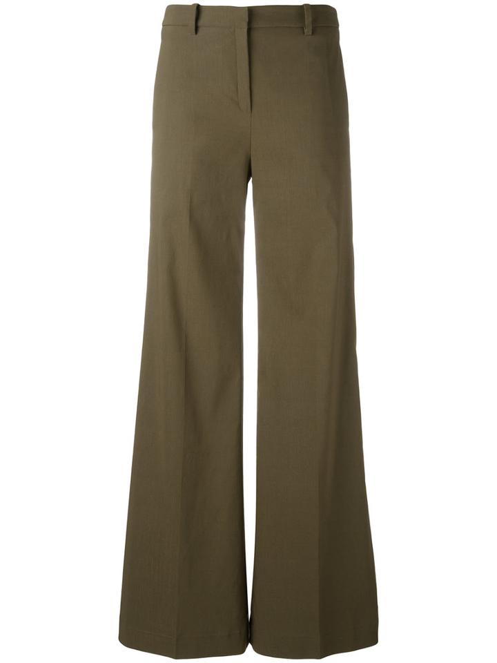 Ilaria Nistri Wide-leg Trousers, Women's, Size: 44, Green, Linen/flax/polyester