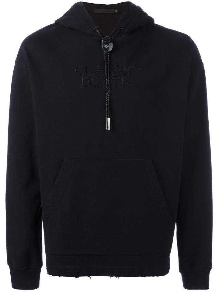 Alexander Wang Classic Black Embroidered Hoodie, Men's, Size: Small, Cotton