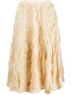 Prada Pre-owned Rose Appliqué A-line Skirt - Neutrals