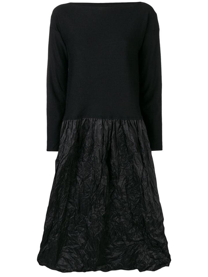 Daniela Gregis Wrinkled Midi Dress - Black