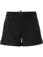 Armani Jeans Cuffed Shorts, Women's, Size: 29, Black, Cotton/spandex/elastane