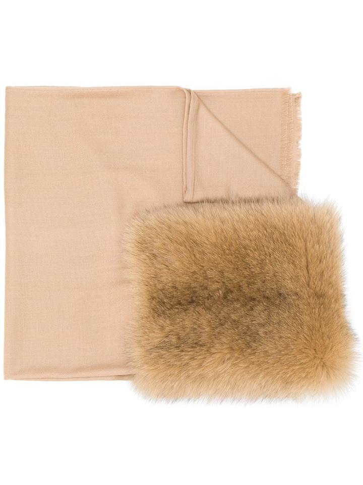 Max Mara Wsones1 Foxfur Scarf - Nude & Neutrals
