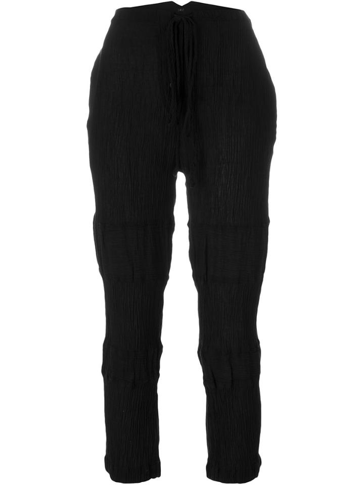 Lost & Found Ria Dunn Creased Cropped Trousers - Black