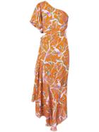 Johanna Ortiz One Shoulder Printed Dress - Orange