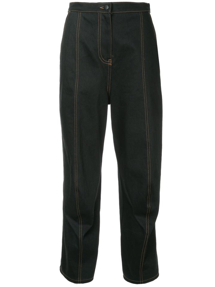 Zambesi Contrast Hem Cropped Trousers - Blue