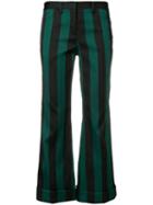 Nº21 Striped Cropped Trousers - Black