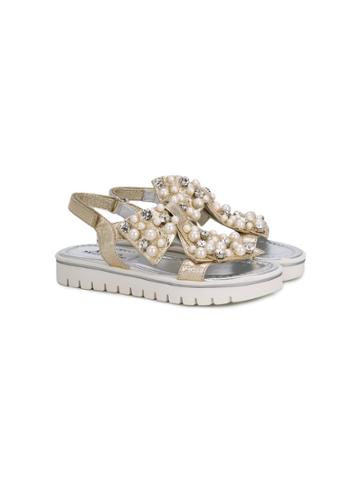 Andrea Montelpare Pearl Detail Sandals - Metallic