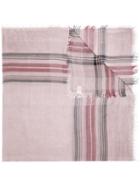 Faliero Sarti Plaid Print Scarf - Pink & Purple