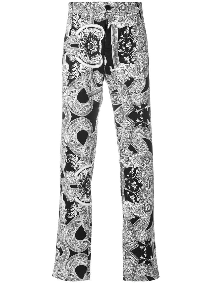 Versace Barocco Instante Print Trousers - Black