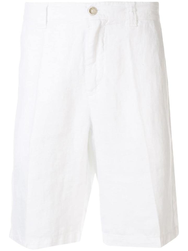 120% Lino Crease Effect Shorts - White