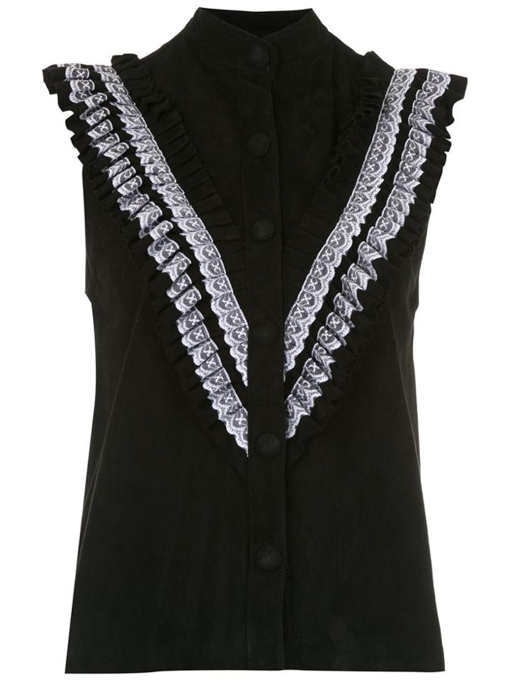 Andrea Bogosian Ruffled Silk Blouse - Black