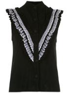 Andrea Bogosian Ruffled Silk Blouse - Black