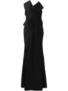 Alexander Mcqueen Bow Bustier Evening Dress, Women's, Size: 46, Black, Silk/polyester