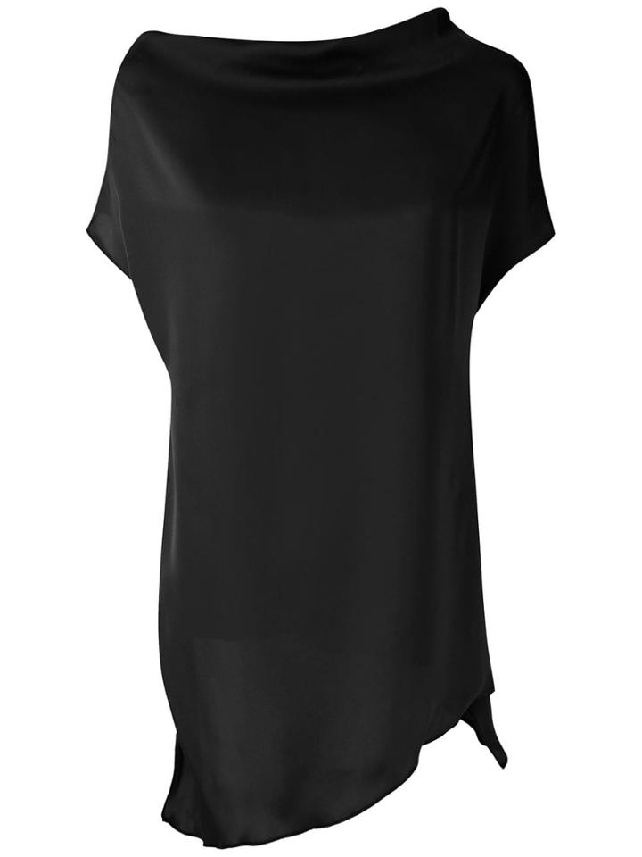 Uma Raquel Davidowicz Cabot Draped Neck Silky Blouse - Black