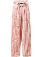 Rejina Pyo Beatrice Wide Leg Velvet Trousers - Pink