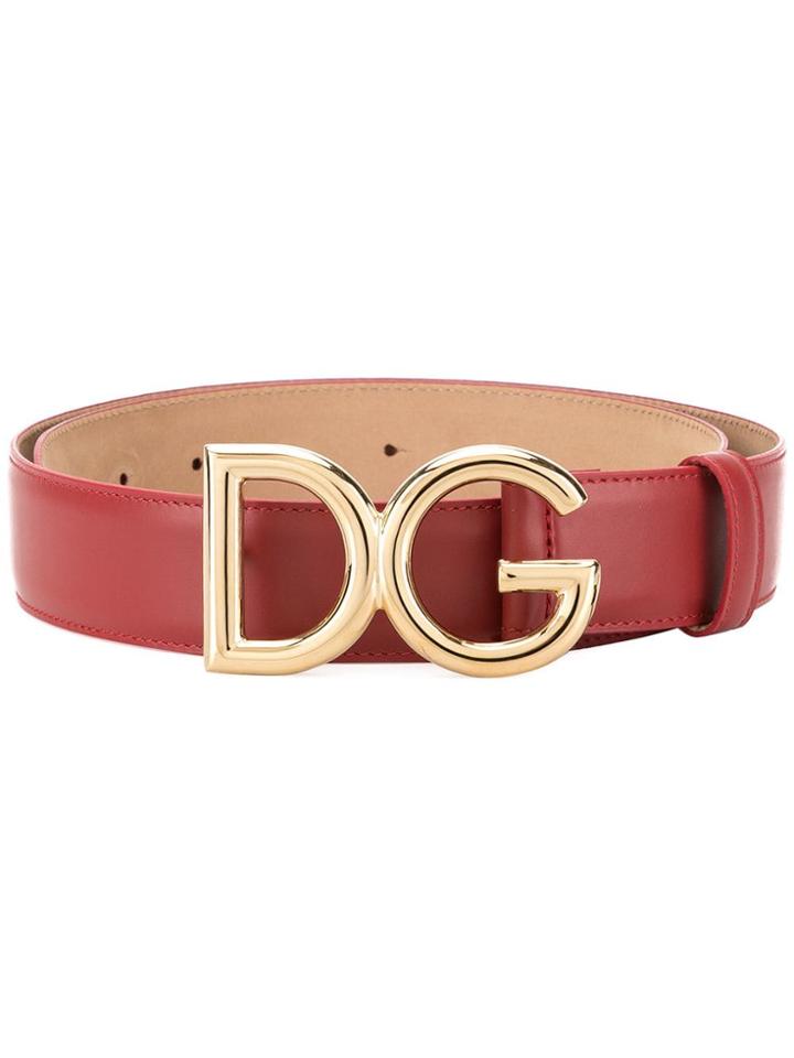 Dolce & Gabbana Branded Buckle Belt - Red