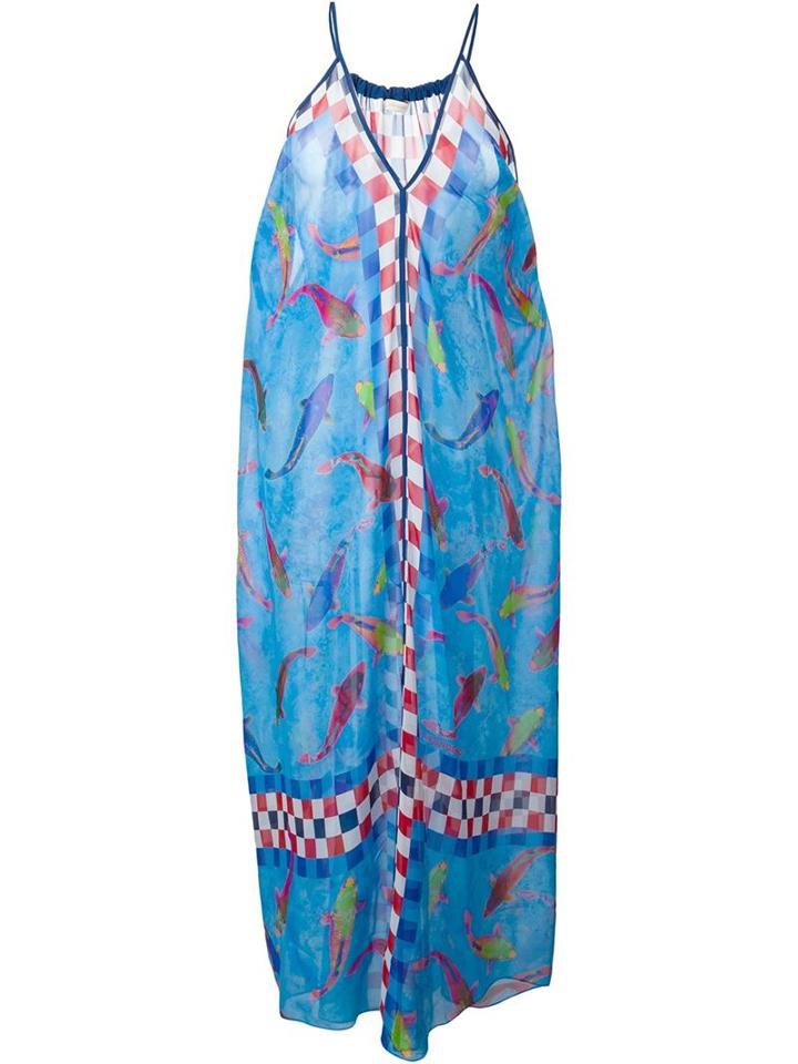 Wunderkind Printed Draped Maxi Dress
