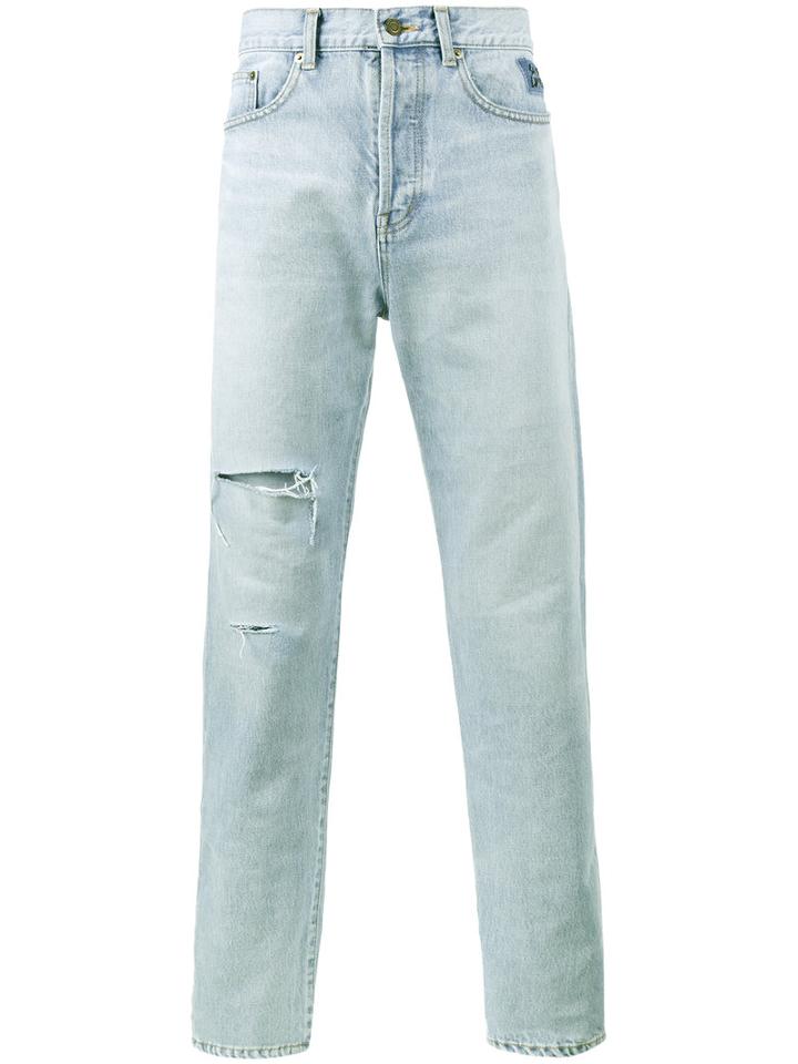 Saint Laurent - Ripped And Washed Jeans - Men - Cotton - 28, Blue, Cotton