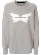 Julius Wing Print Sweater - Grey