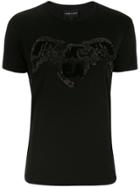 Emporio Armani Eagle Logo Embellished T-shirt - Black