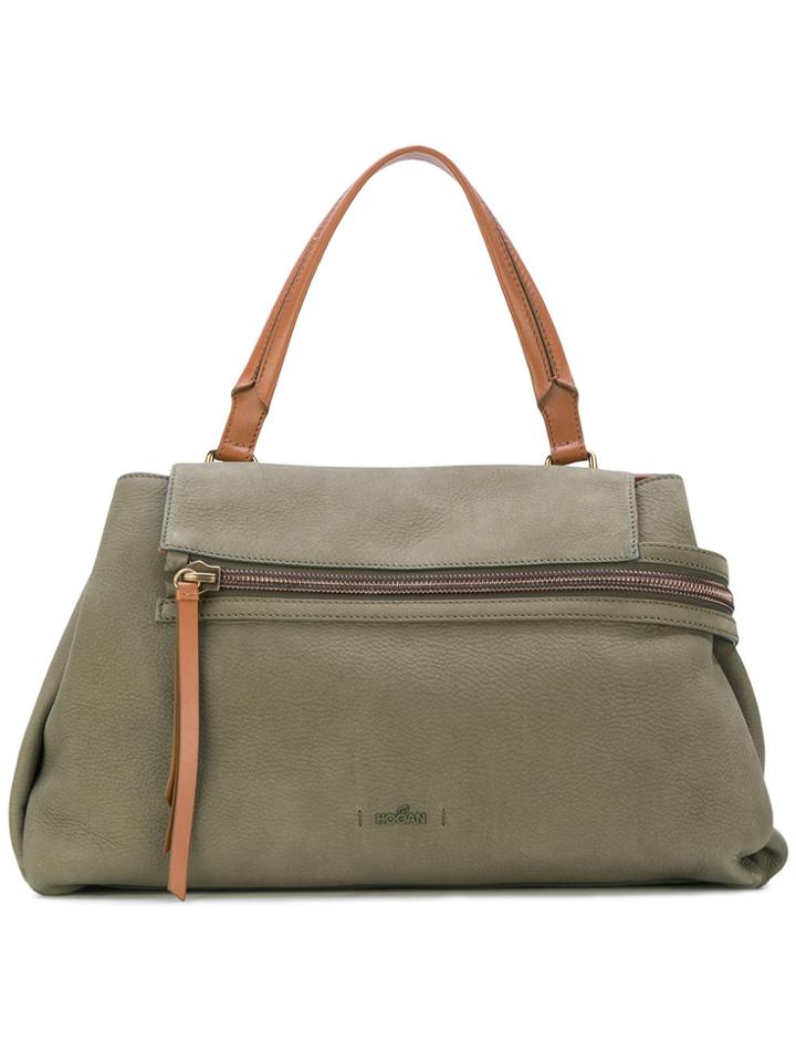 Hogan Zip Detail Tote Bag - Green