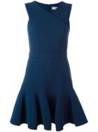 Carven Flared Mini Dress, Women's, Size: 38, Blue, Polyester/modal/spandex/elastane/viscose
