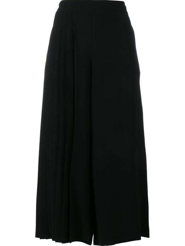 Osman Wide-legged Pleated Cropped Trousers, Women's, Size: 12, Black, Triacetate/polyester