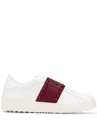 Valentino Studded T-bar Contrast Sneakers - White