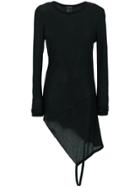 Ann Demeulemeester Blanche Asymmetric Fine Knit Top - Black