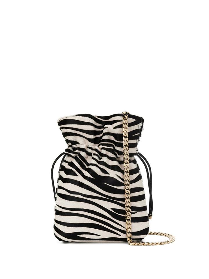 Les Petits Joueurs Zebra Print Chain Crossbody Bag - Black