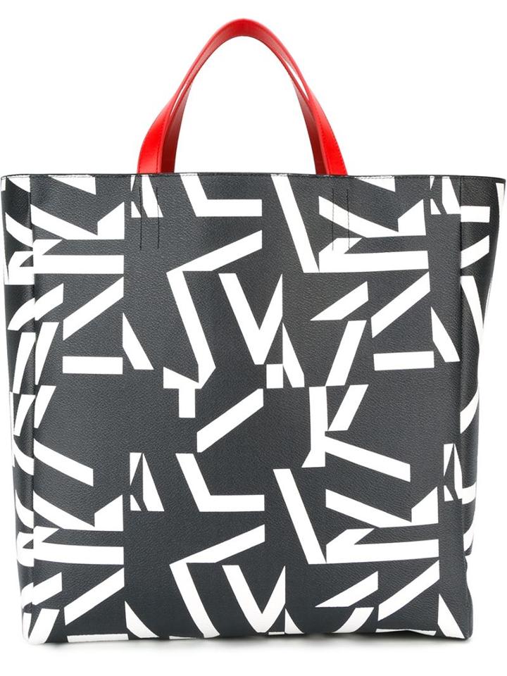Jil Sander Navy Printed Shopping Tote