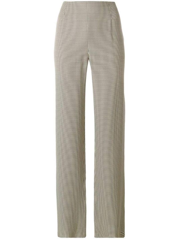 Giorgio Armani Pre-owned Checked Straight Trousers - Black