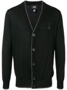 Cavalli Class V-neck Button Cardigan - Black