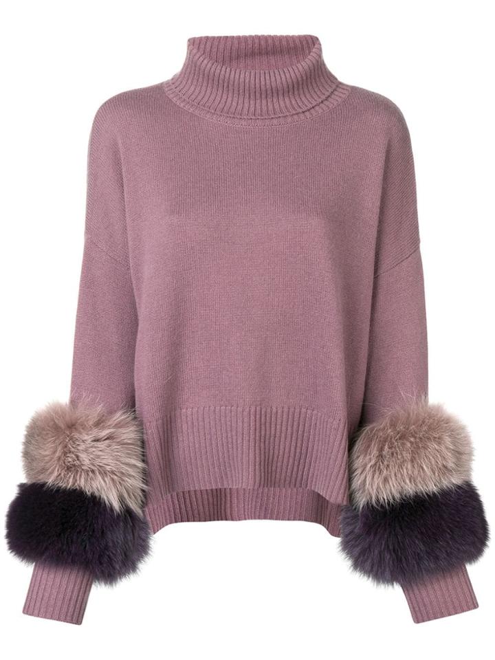 Izaak Azanei Roll Neck Sweater - Purple