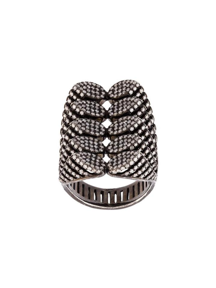 As29 'spine' Ring, Women's, Size: 8, Metallic