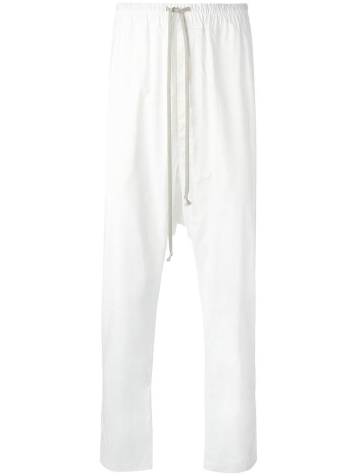 Rick Owens Drop-crotch Trousers, Men's, Size: 46, White, Cotton